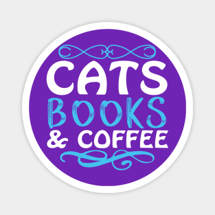 potter cats Books and coffee Magnet